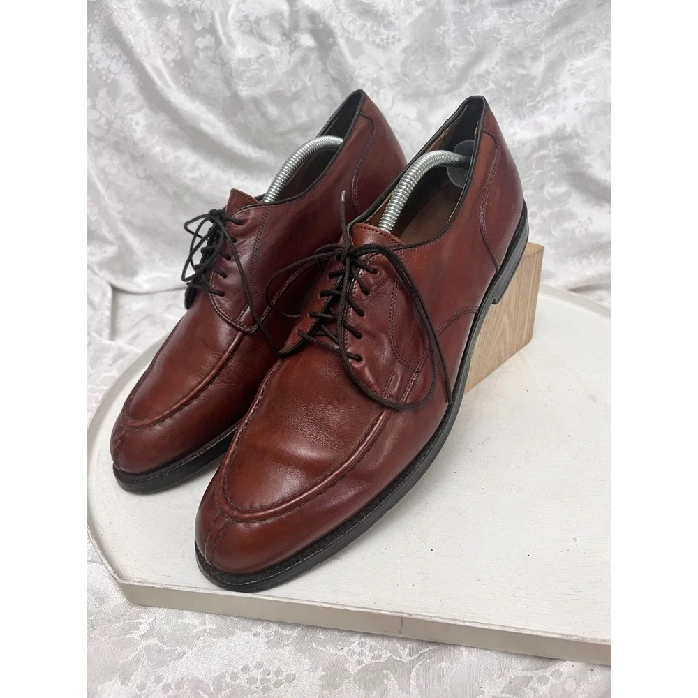 Allen Edmonds Bradley Burgundy Leather Split Toe Derby Dress Shoes 12.5 B 2661